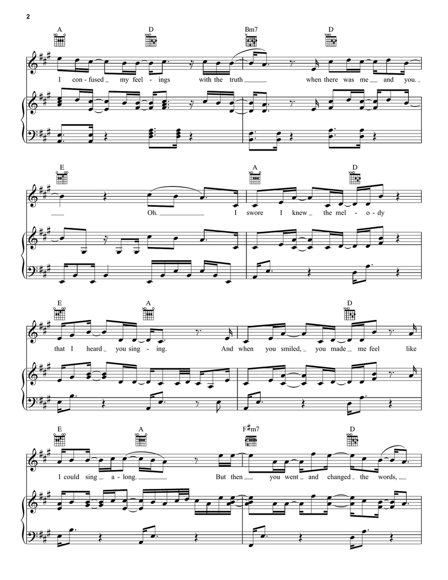 When There Was Me And You (from High School Musical: The Musical: The Series) Piano, Vocal, Guitar scores gallery preview page 2