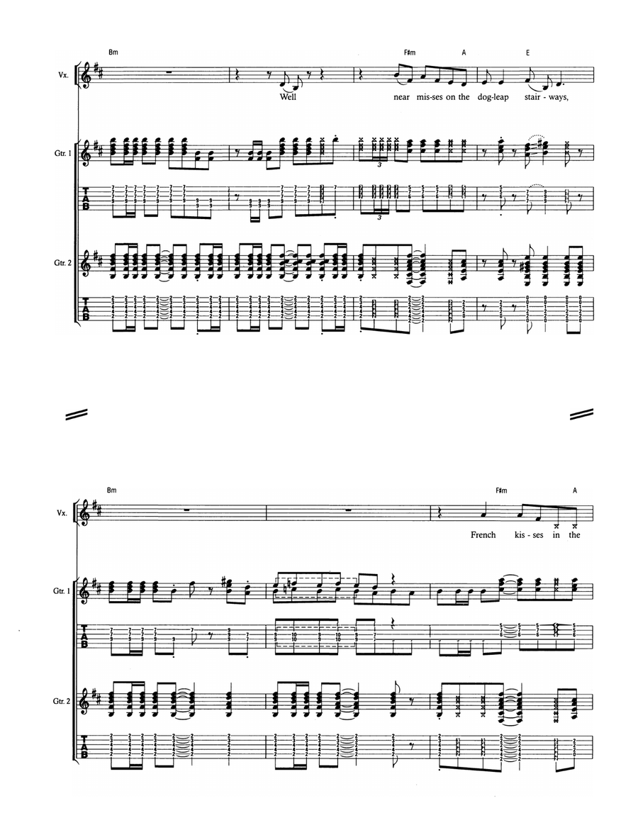 Down To The Waterline Down To The Waterline Guitar Tablature scores gallery preview page 4