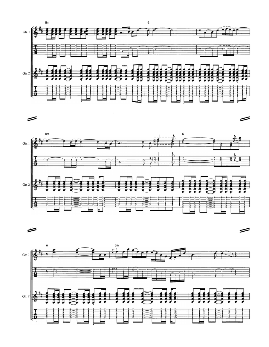Down To The Waterline Down To The Waterline Guitar Tablature scores gallery preview page 6