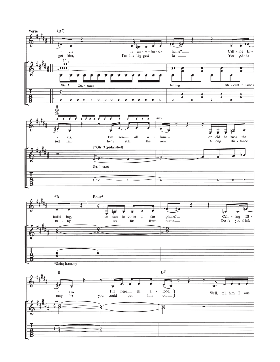 Calling Elvis Calling Elvis Guitar Tablature scores gallery preview page 2