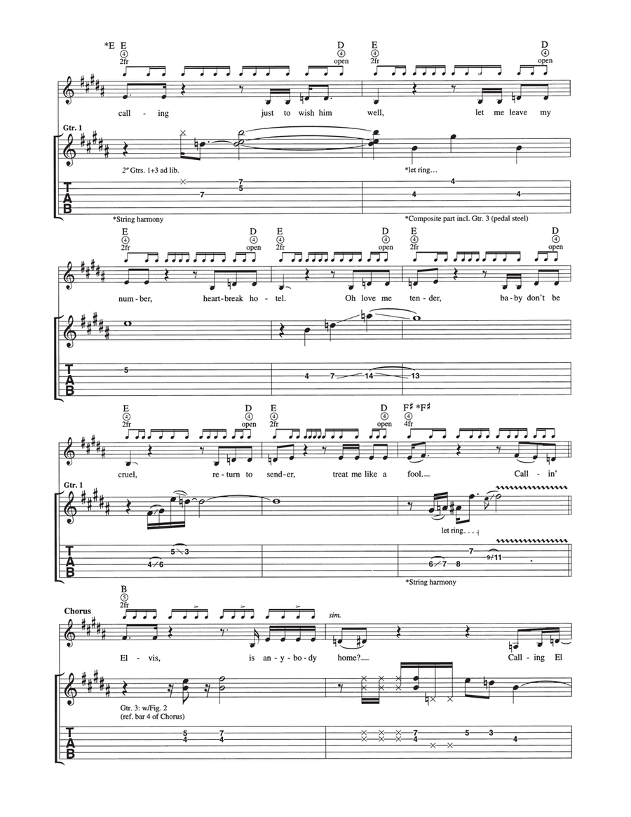 Calling Elvis Calling Elvis Guitar Tablature scores gallery preview page 3