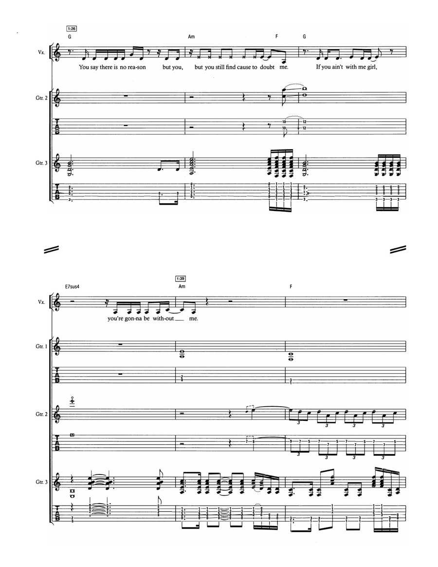 Where Do You Think You're Going? Guitar Tablature scores gallery preview page 4