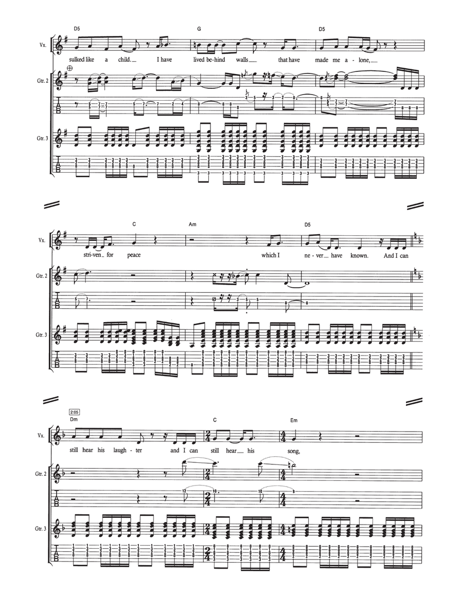 The Man's Too Strong The Man's Too Strong Acoustic Guitar scores gallery preview page 6
