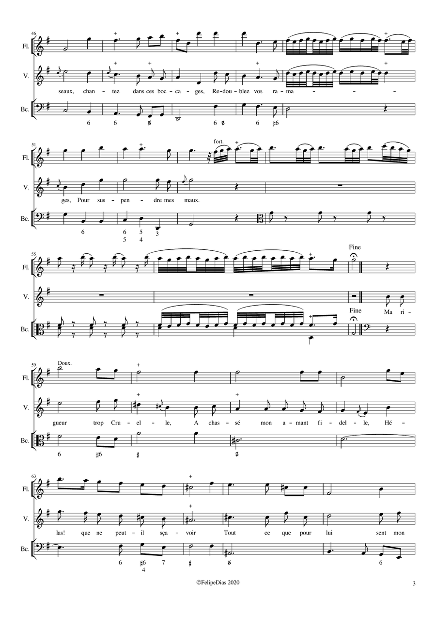 Chantez charmants oyseaux Small Ensemble scores gallery preview page 3