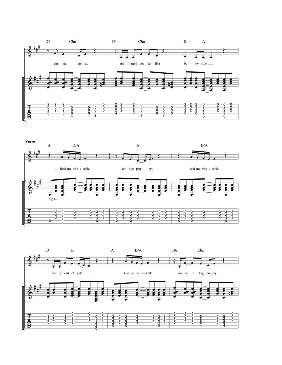 Darling Pretty Darling Pretty Guitar Tablature scores gallery preview page 3