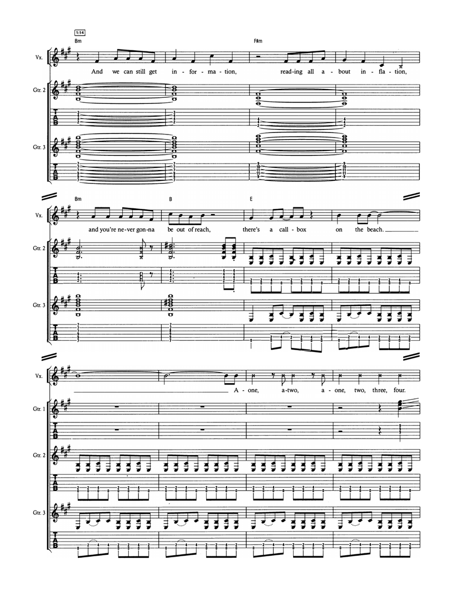 Twisting By The Pool Twisting By The Pool Guitar Tablature scores gallery preview page 4