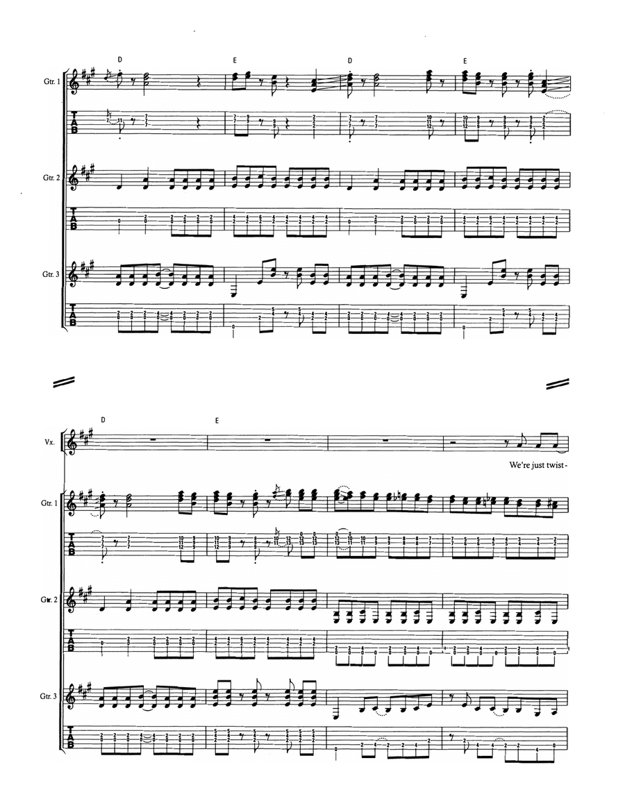 Twisting By The Pool Twisting By The Pool Guitar Tablature scores gallery preview page 6