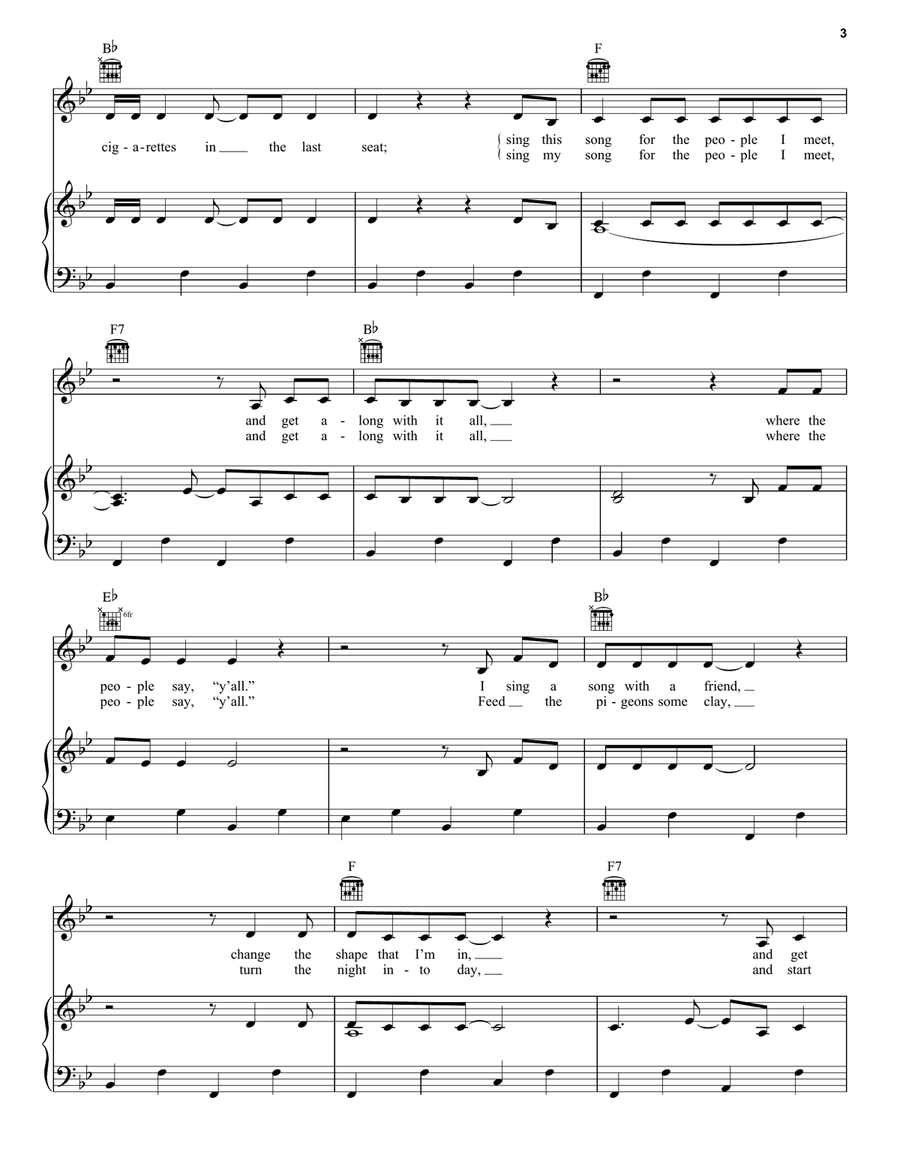 Clay Pigeons Clay Pigeons Piano, Vocal, Guitar scores gallery preview page 3