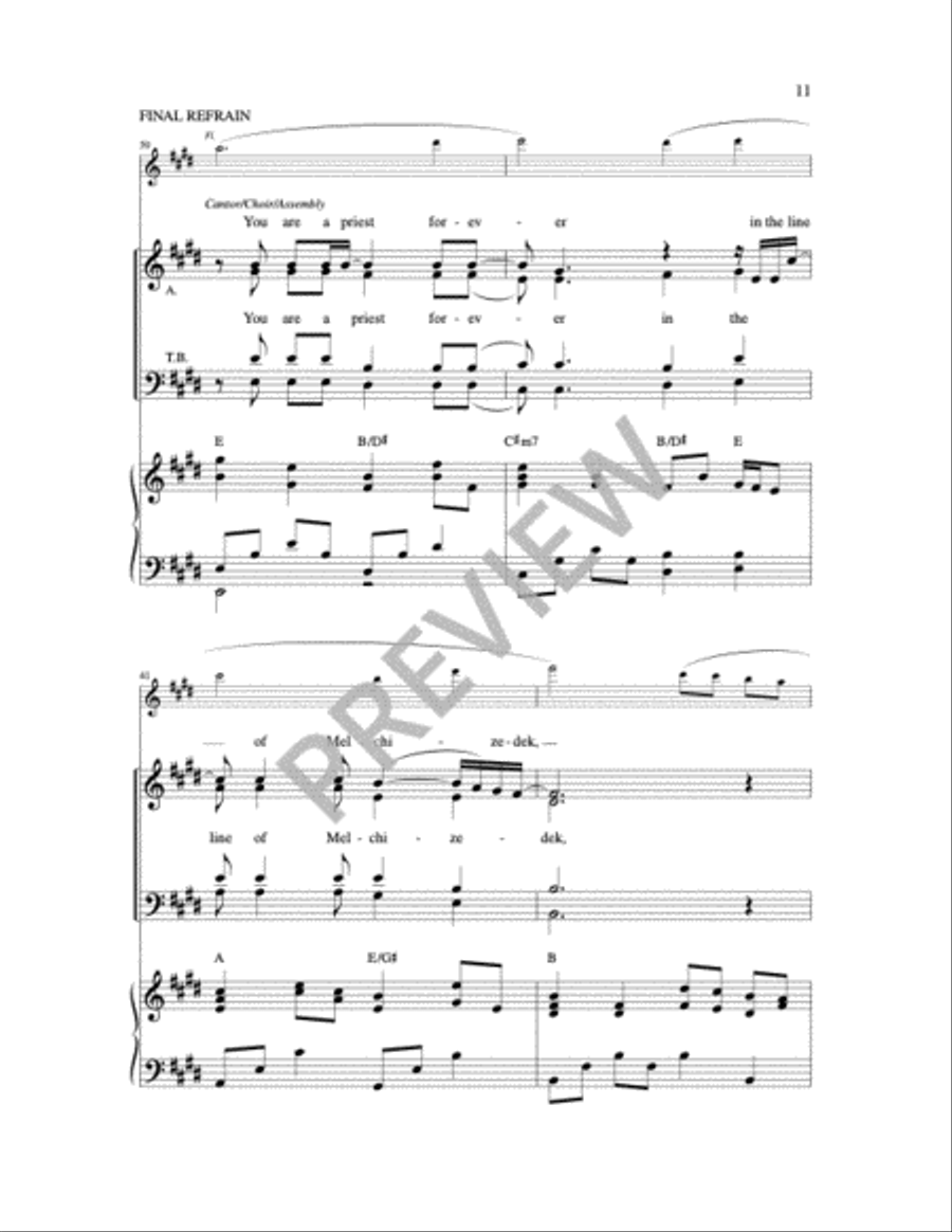 You Are a Priest Forever 4-Part scores gallery preview page 2