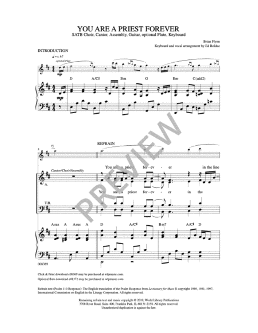 You Are a Priest Forever 4-Part scores gallery preview page 13