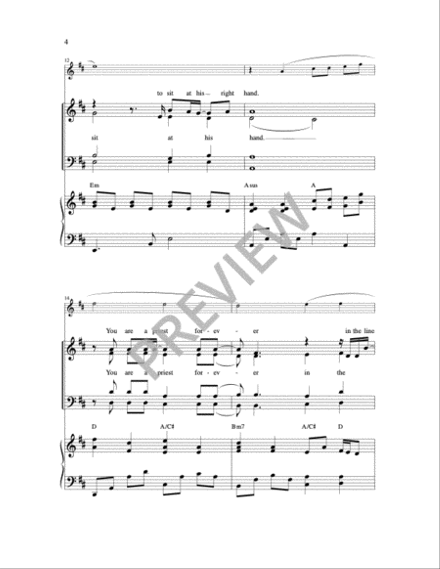You Are a Priest Forever 4-Part scores gallery preview page 16
