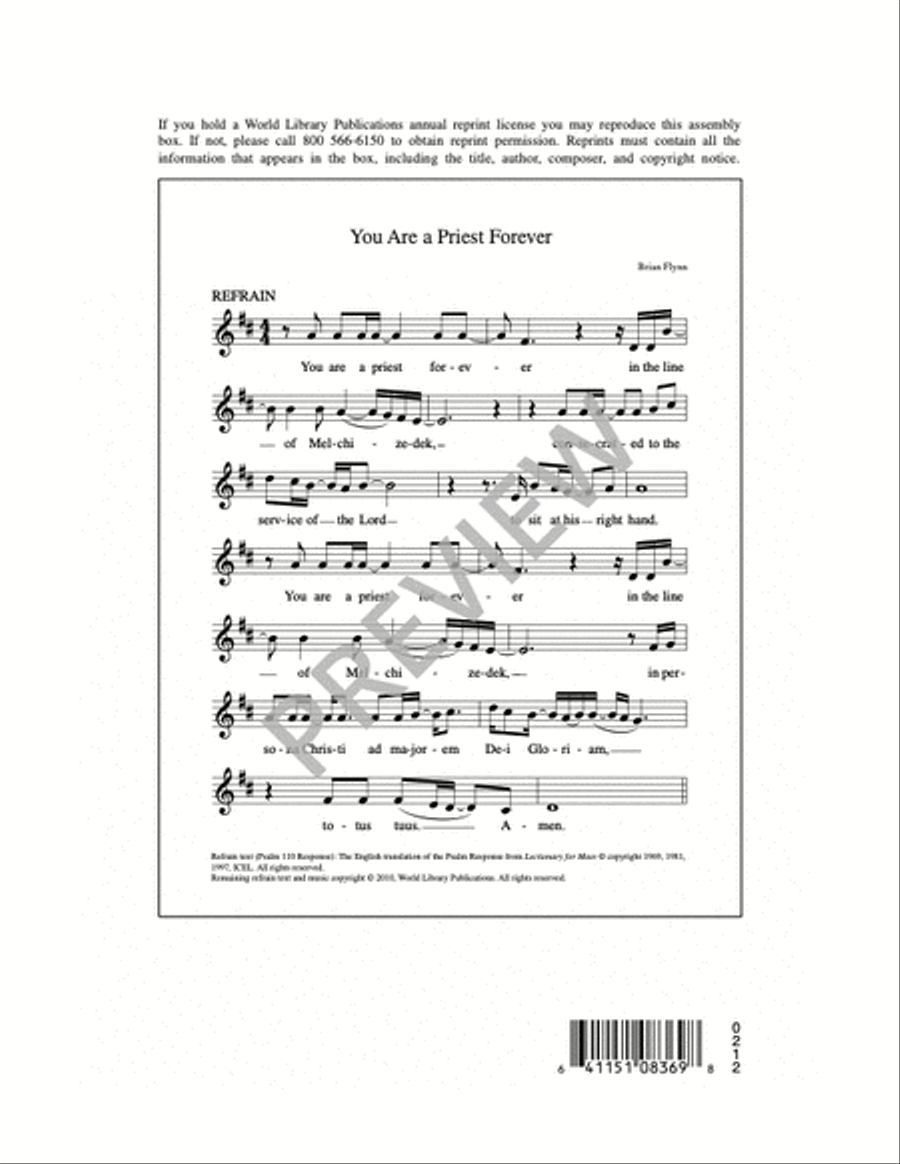 You Are a Priest Forever 4-Part scores gallery preview page 3