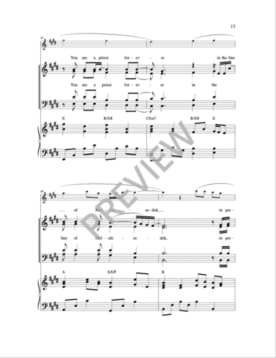 You Are a Priest Forever 4-Part scores gallery preview page 4