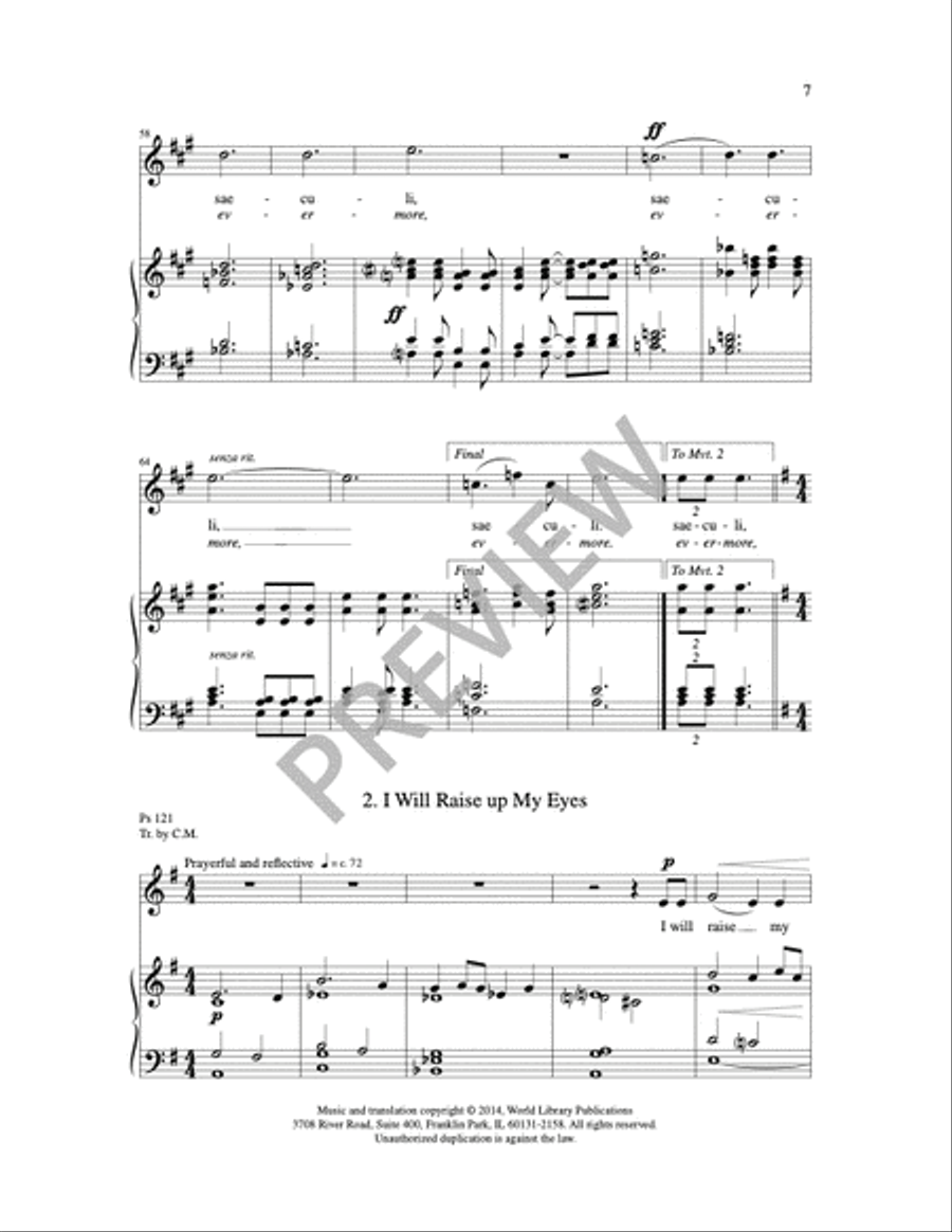 Praise and Thanksgiving-A Choral Cycle Unison Choir scores gallery preview page 17