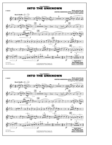 Into the Unknown (from Disney's Frozen 2) (arr. Paul Murtha) - F Horn