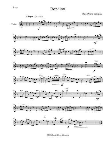 Rondino for solo violin