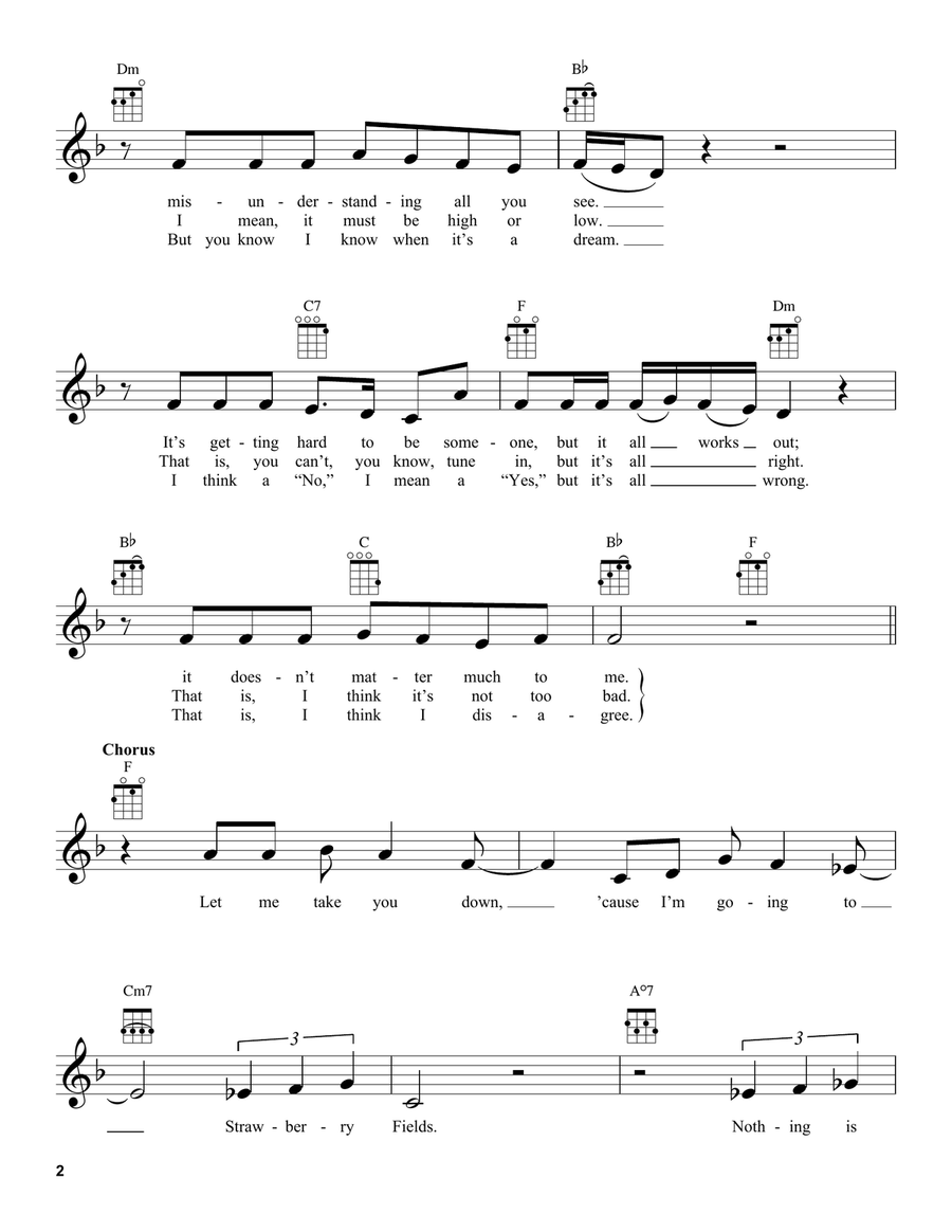 Strawberry Fields Forever Ukulele scores gallery preview page 2