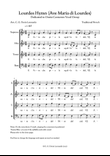 Lourdes Hymn (Ave Maria di Lourdes) - Traditional French - for 4 voices (SATB)