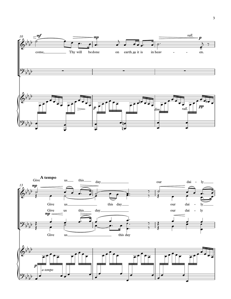 THE LORD'S PRAYER (SATB choir and piano or harp) 4-Part scores gallery preview page 3