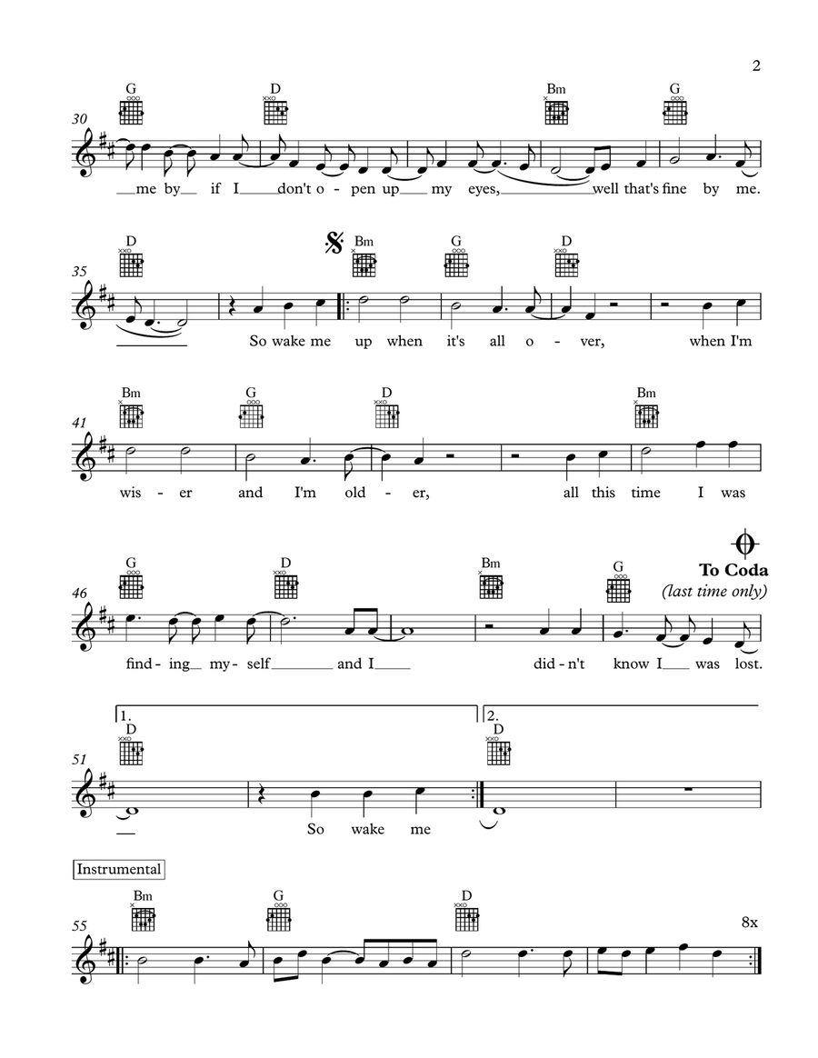 Wake Me Up Wake Me Up Guitar scores gallery preview page 3