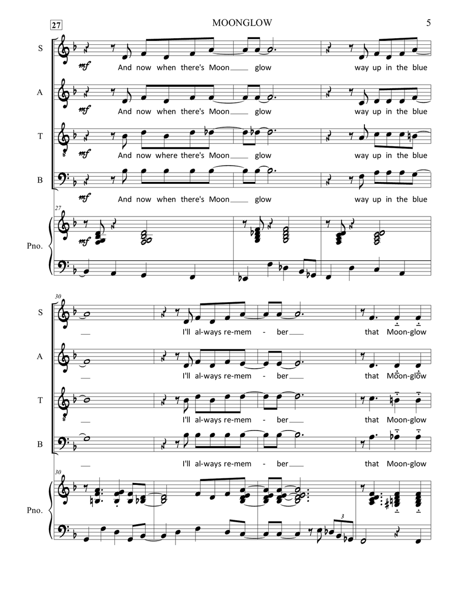 Moonglow Moonglow 4-Part scores gallery preview page 5
