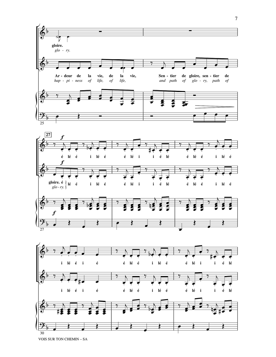 Vois sur ton chemin (See Upon Your Path) (from Les Choristes) 2-Part scores gallery preview page 5