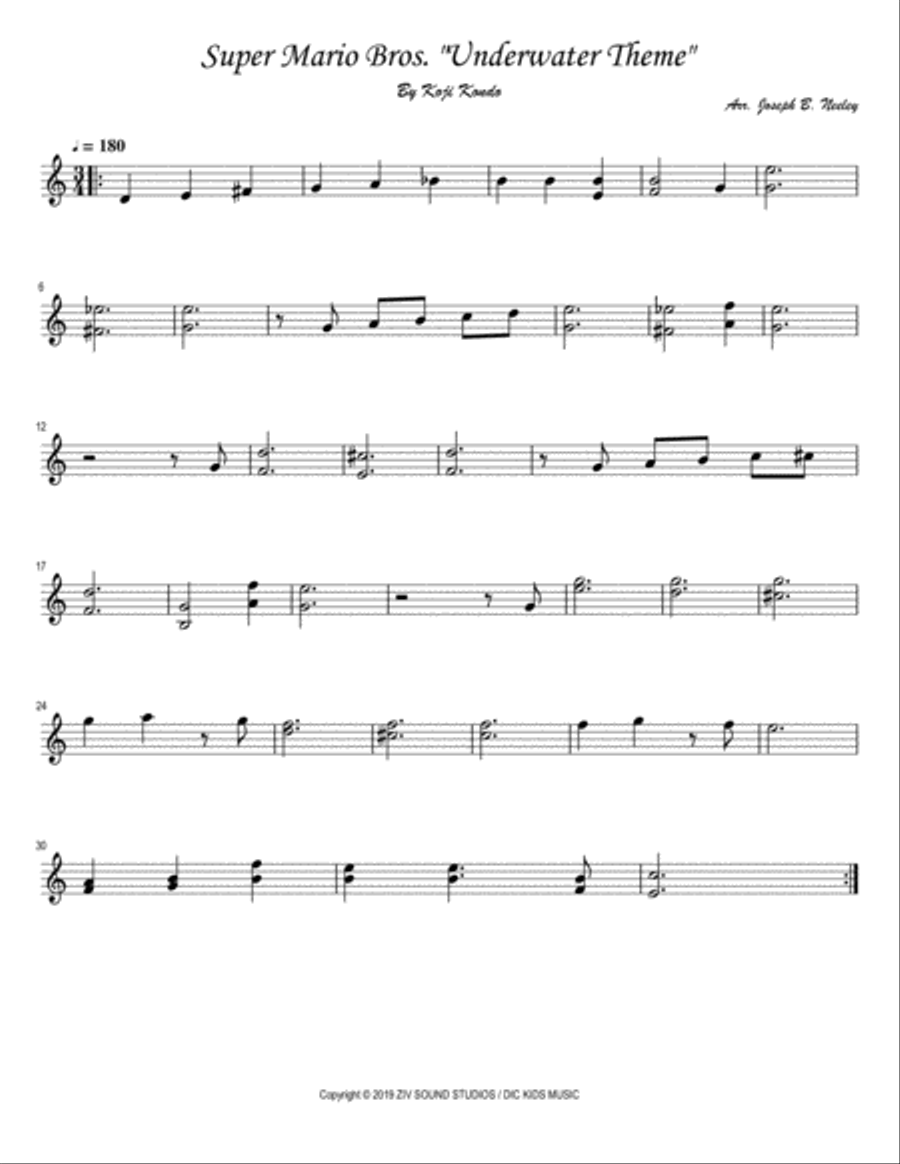 Super Mario Bros. Main Theme Violin Solo scores gallery preview page 1
