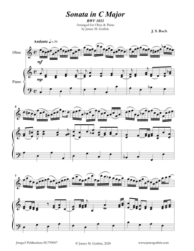 BACH: Sonata BWV 1033 for Oboe & Piano