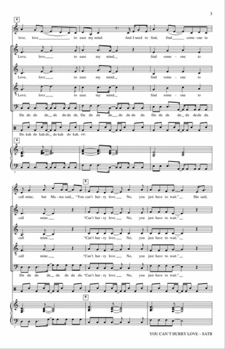 You Can't Hurry Love You Can't Hurry Love 4-Part scores gallery preview page 4