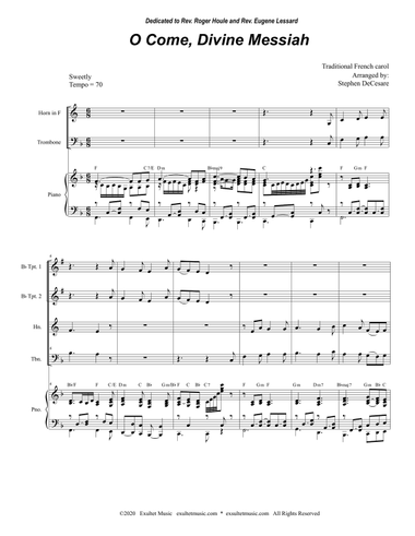 O Come, Divine Messiah (Brass Quartet and Piano)