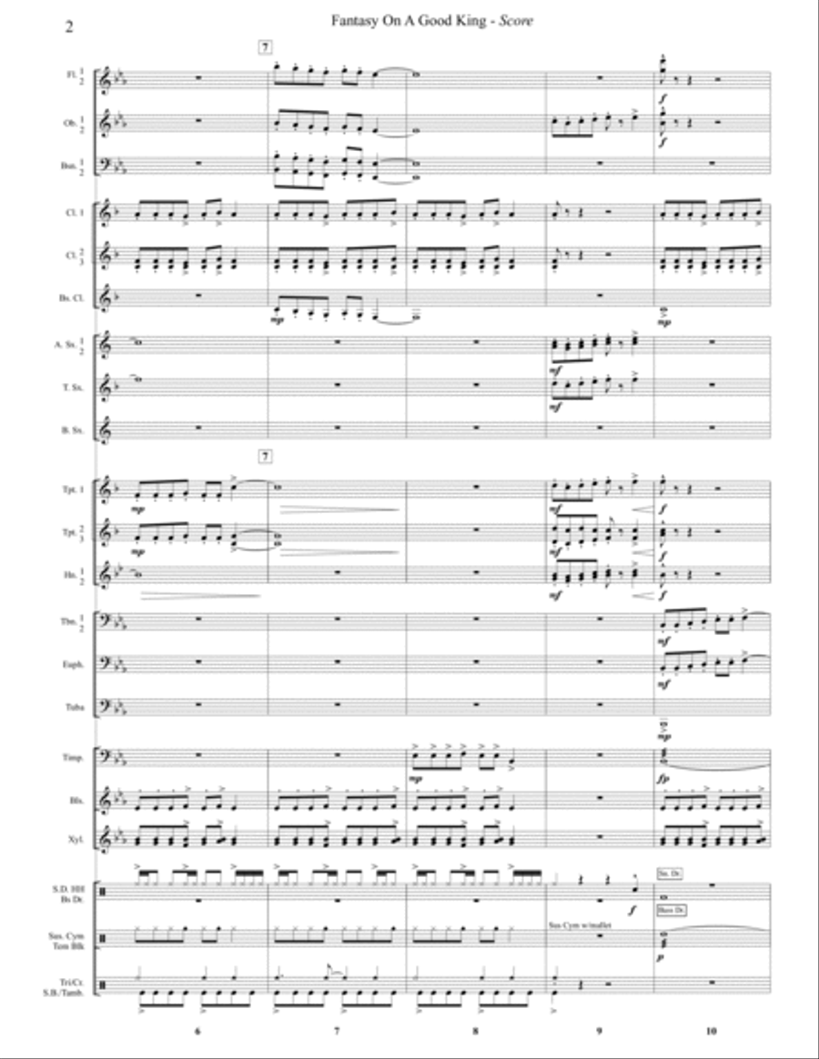 Fantasy On A Good King Concert Band scores gallery preview page 3