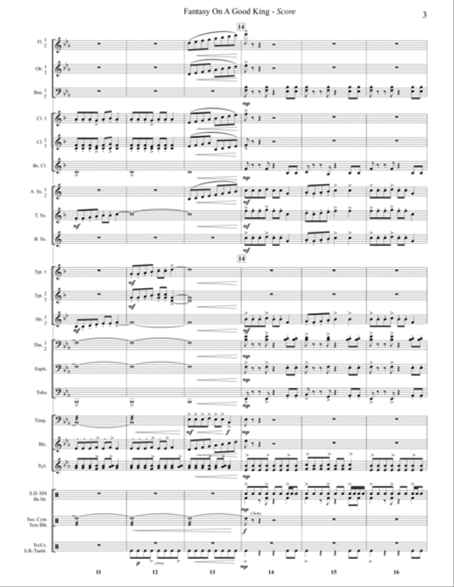Fantasy On A Good King Concert Band scores gallery preview page 4