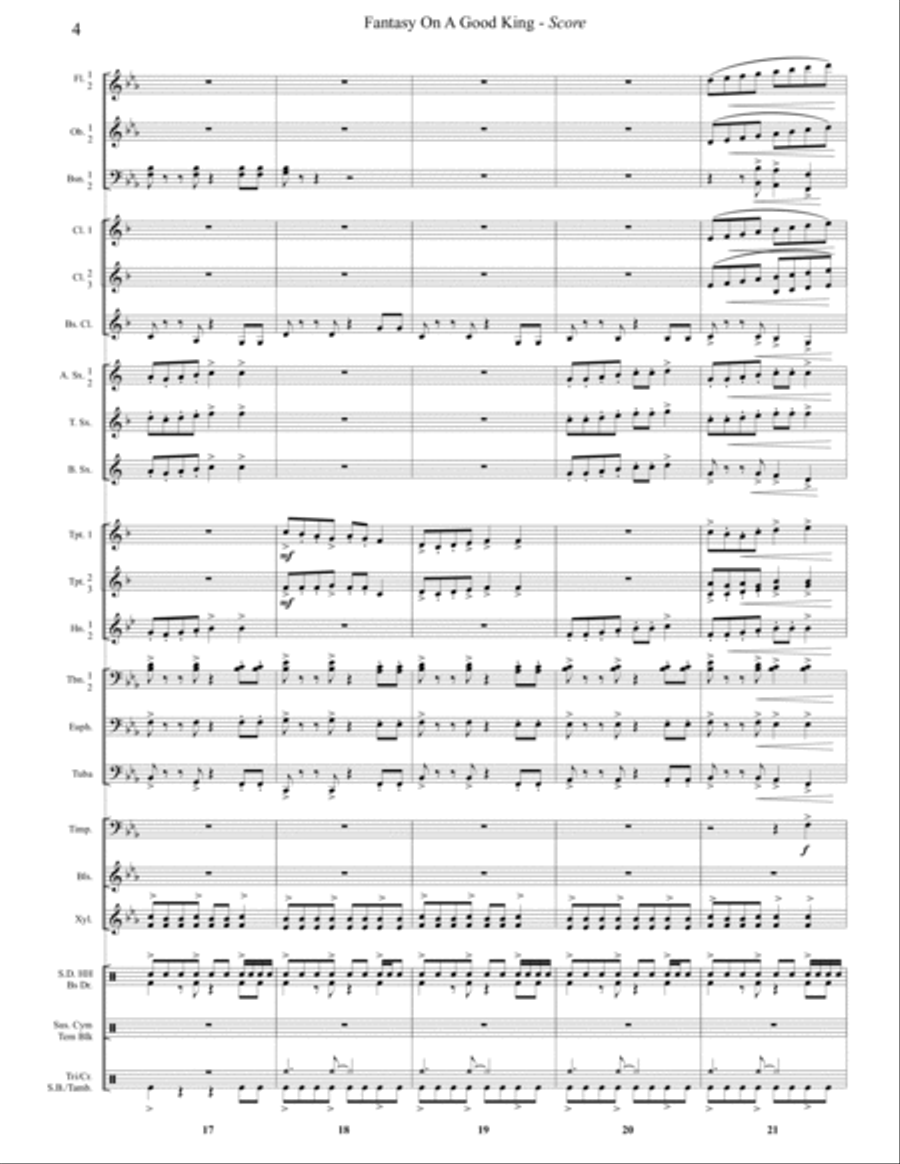 Fantasy On A Good King Concert Band scores gallery preview page 5
