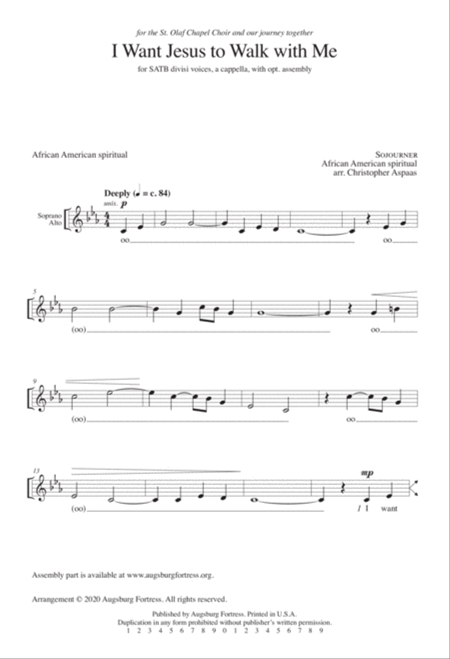 I Want Jesus to Walk With Me Divisi scores gallery preview page 3