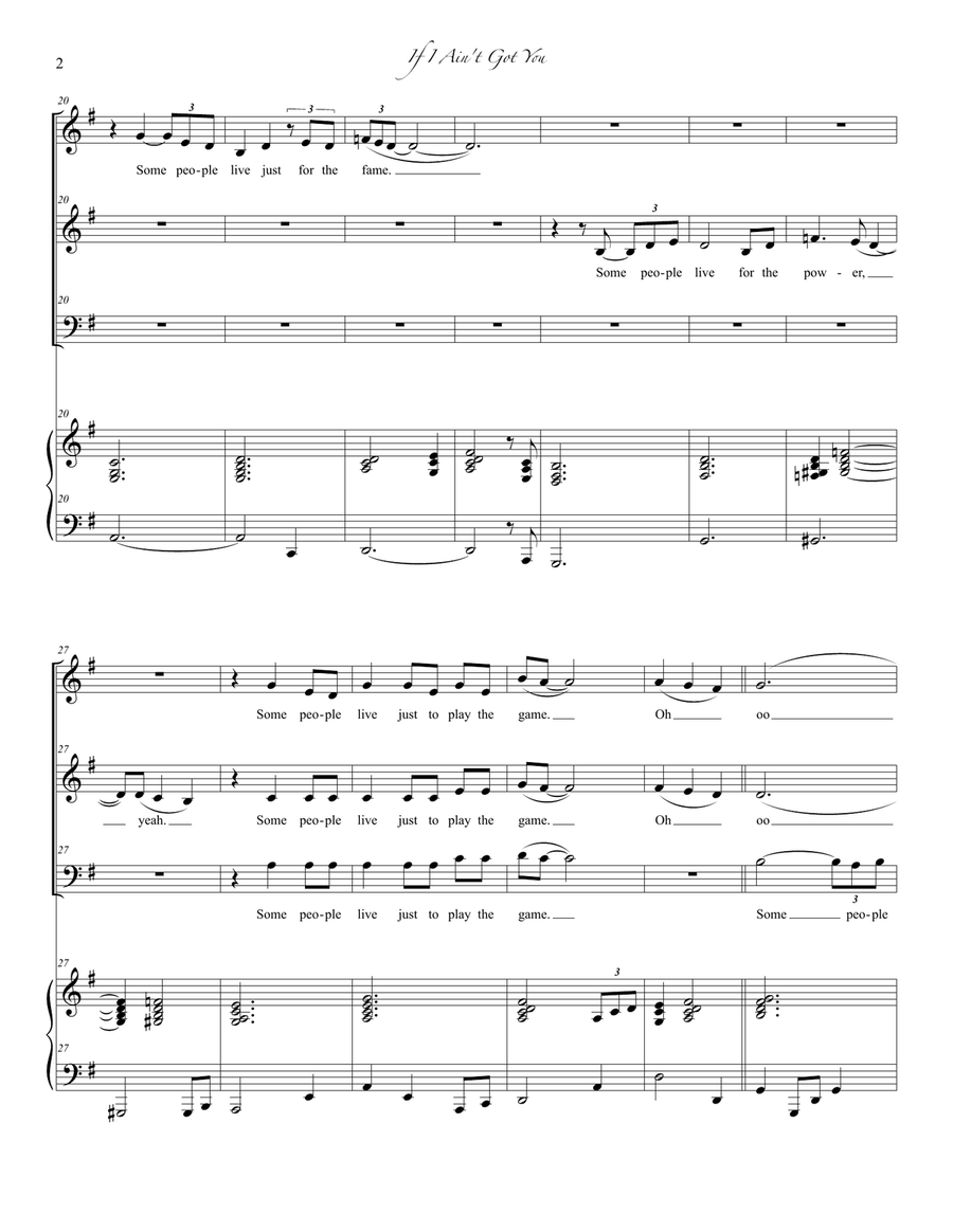 If I Ain't Got You If I Ain't Got You 3-Part scores gallery preview page 2