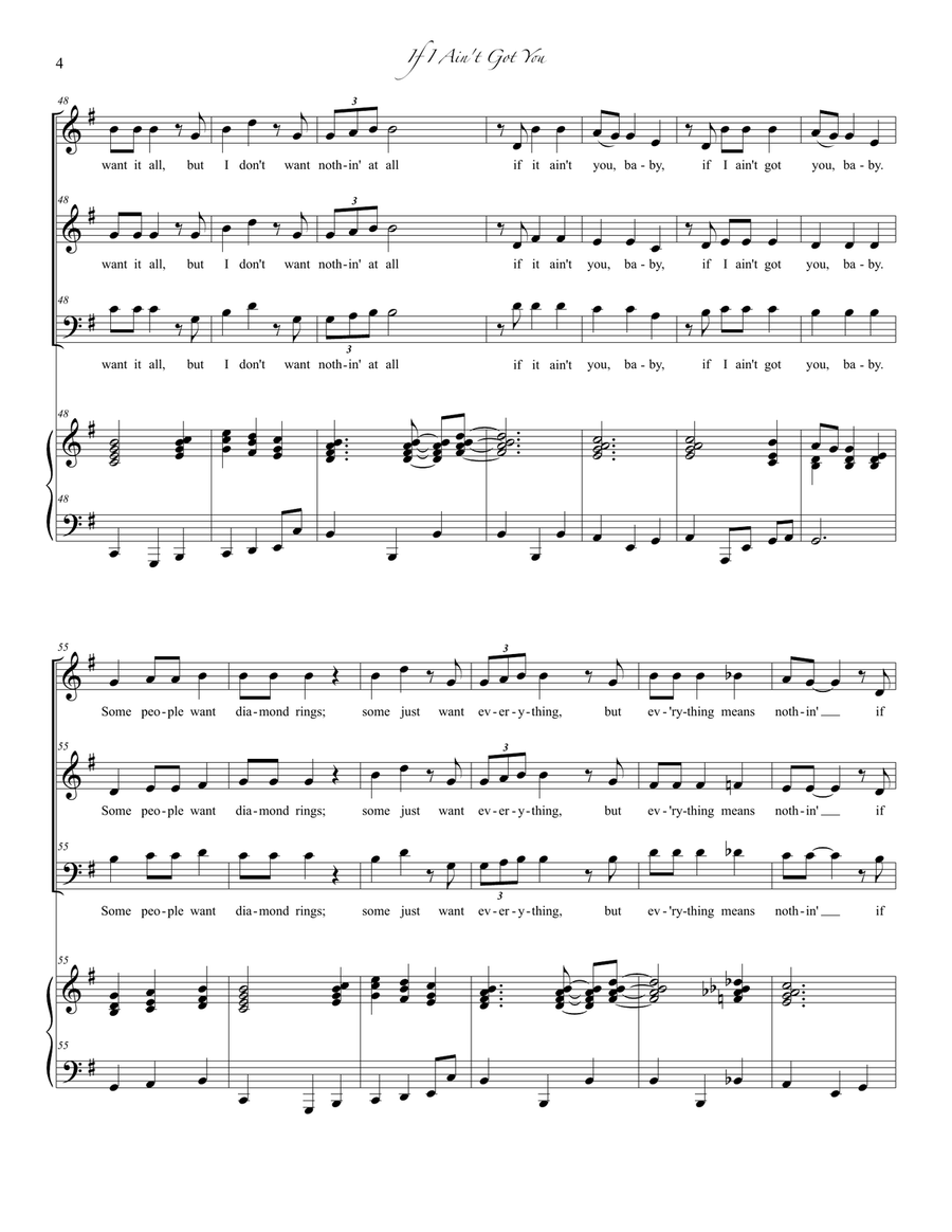 If I Ain't Got You If I Ain't Got You 3-Part scores gallery preview page 4