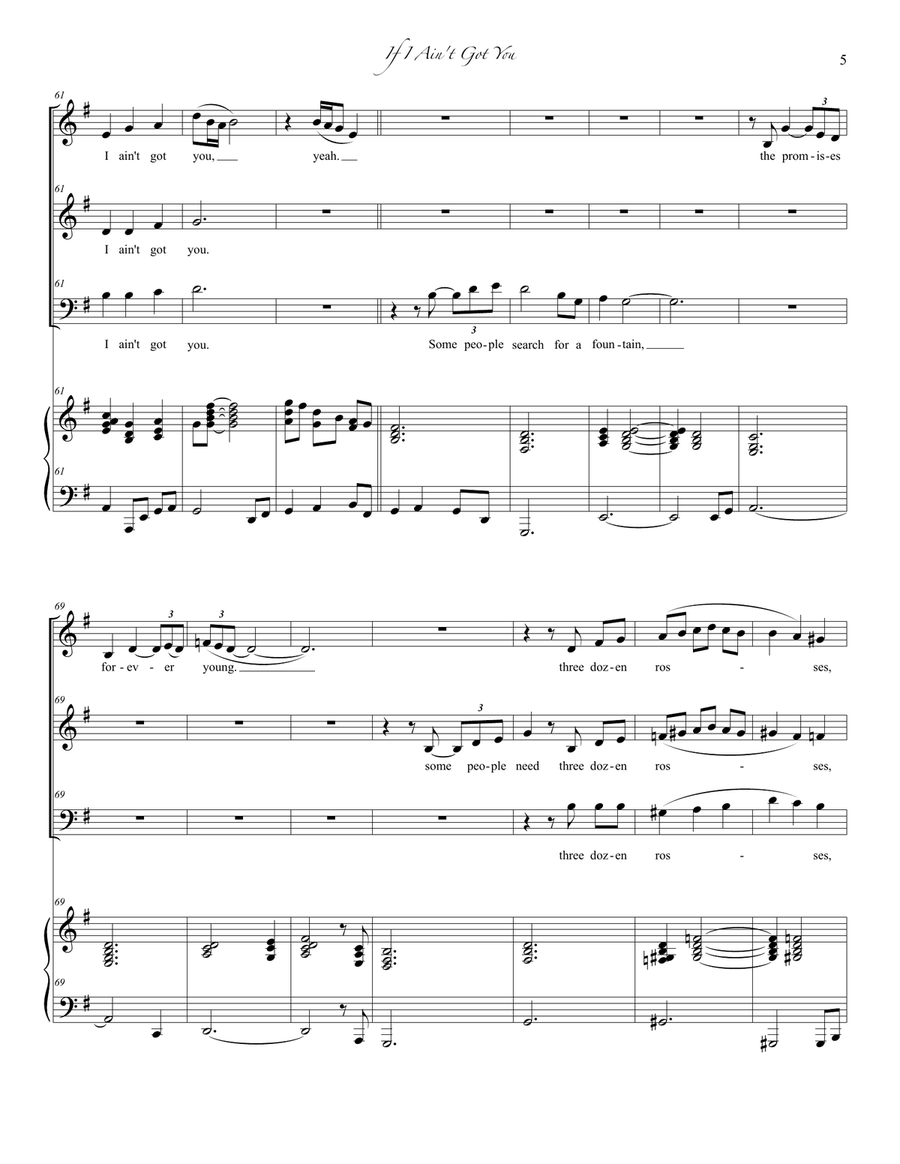 If I Ain't Got You If I Ain't Got You 3-Part scores gallery preview page 5