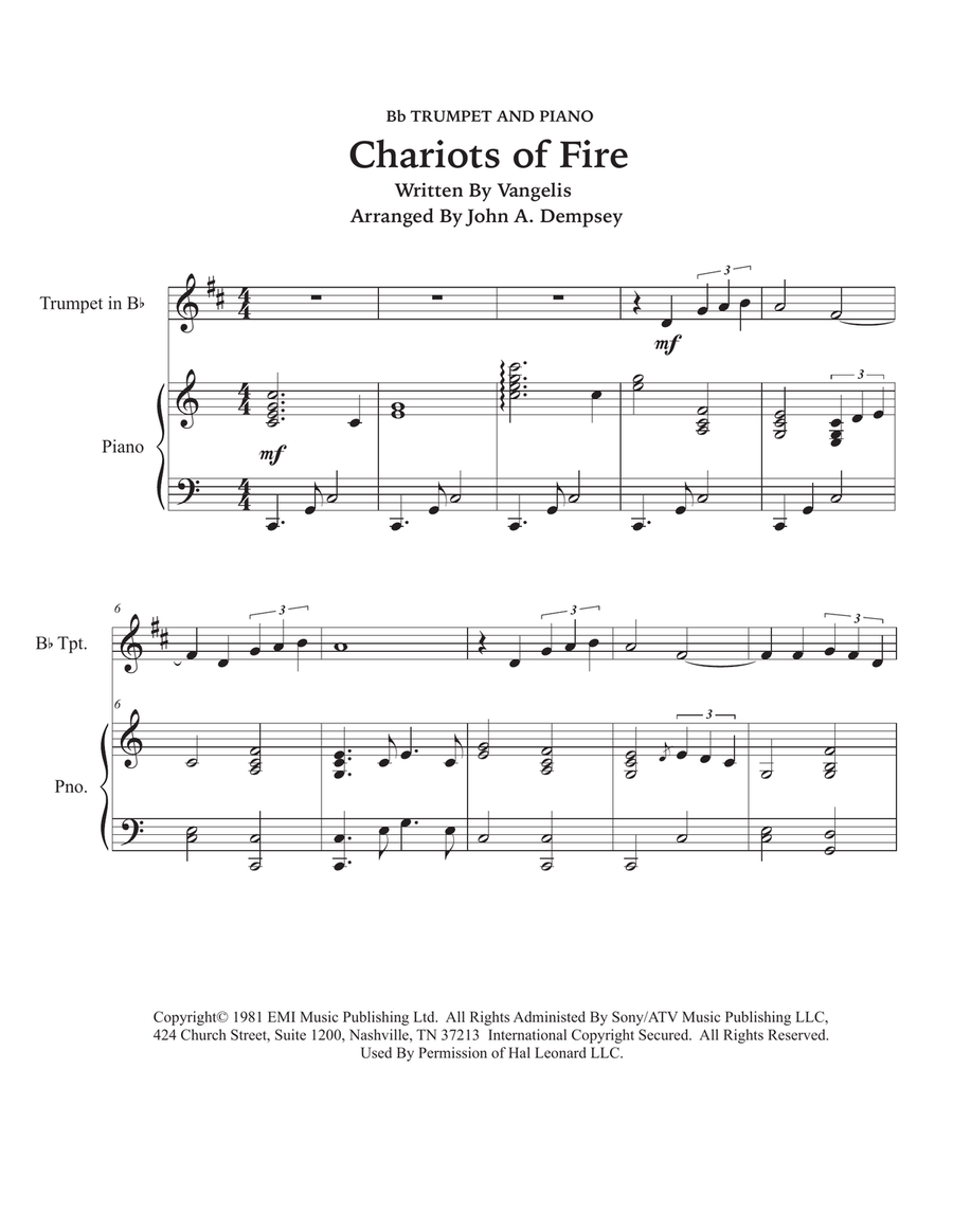 Chariots Of Fire from the Feature Film CHARIOTS OF FIRE Trumpet Solo scores gallery preview page 5