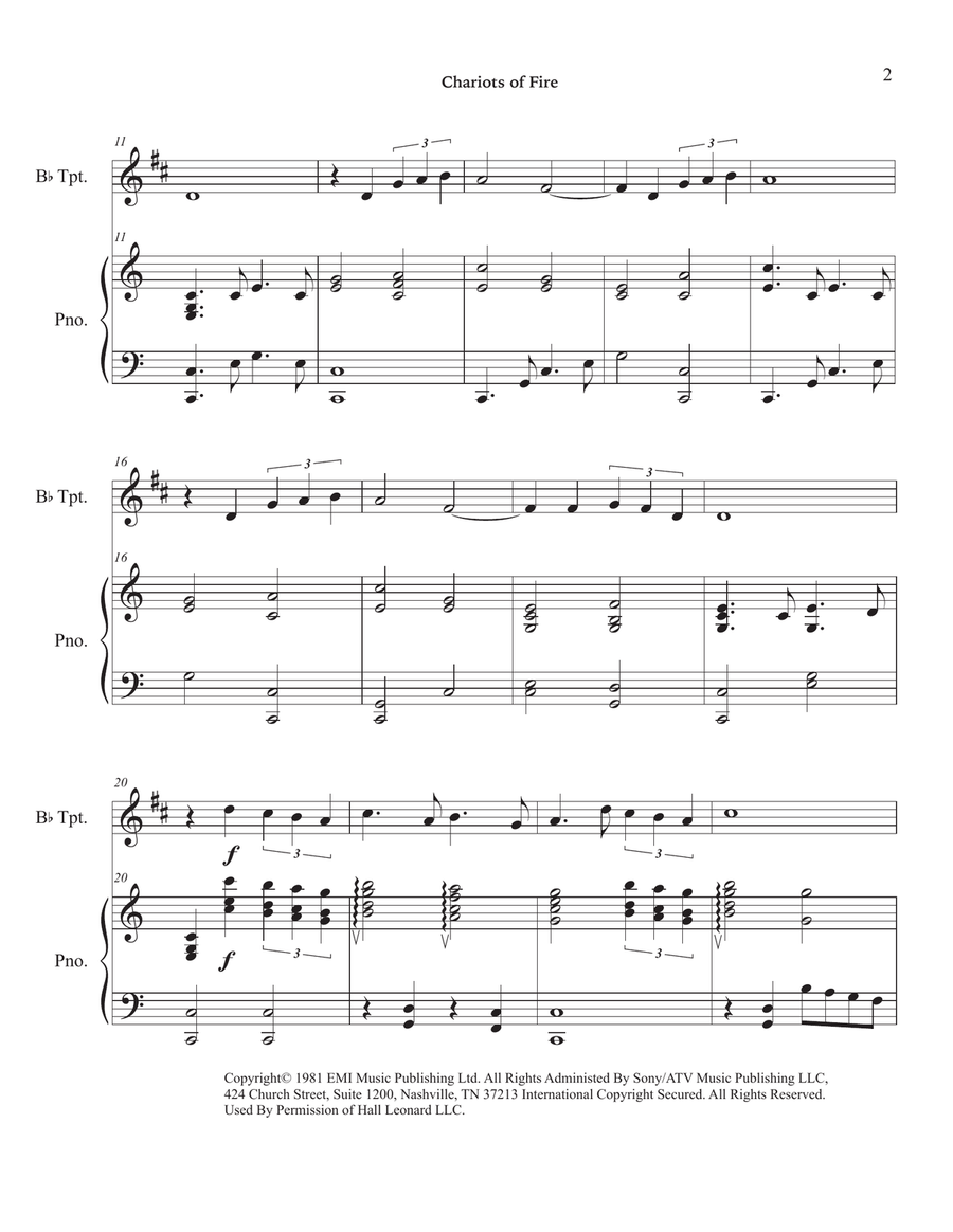Chariots Of Fire from the Feature Film CHARIOTS OF FIRE Trumpet Solo scores gallery preview page 6