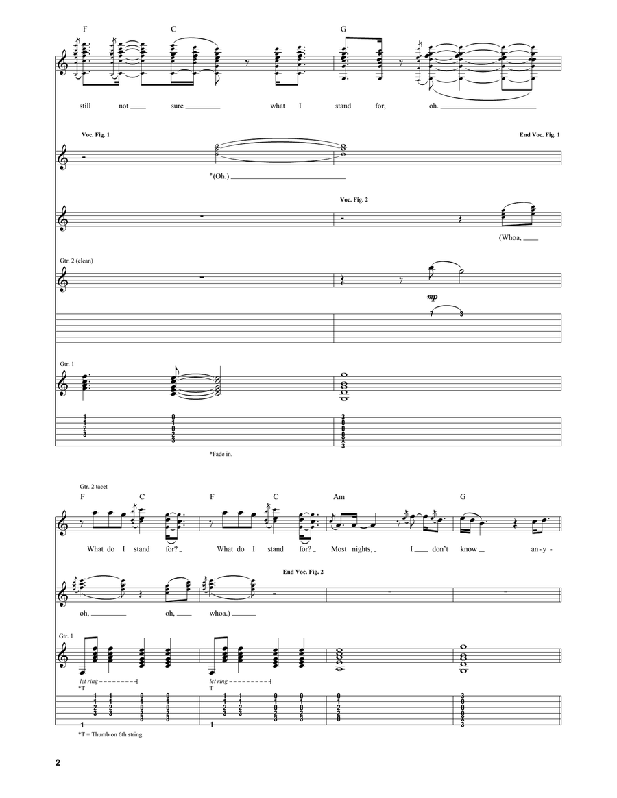 Some Nights Acoustic Guitar scores gallery preview page 2