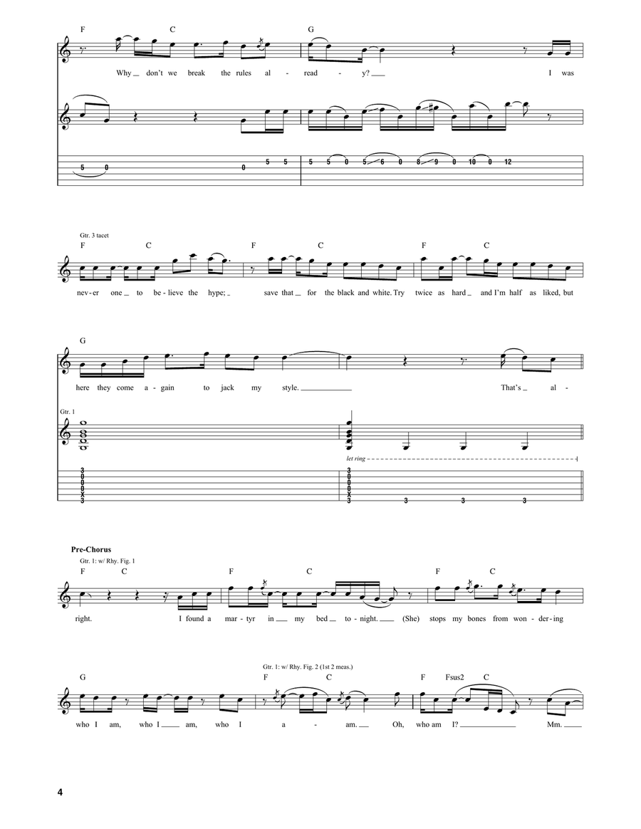 Some Nights Acoustic Guitar scores gallery preview page 4