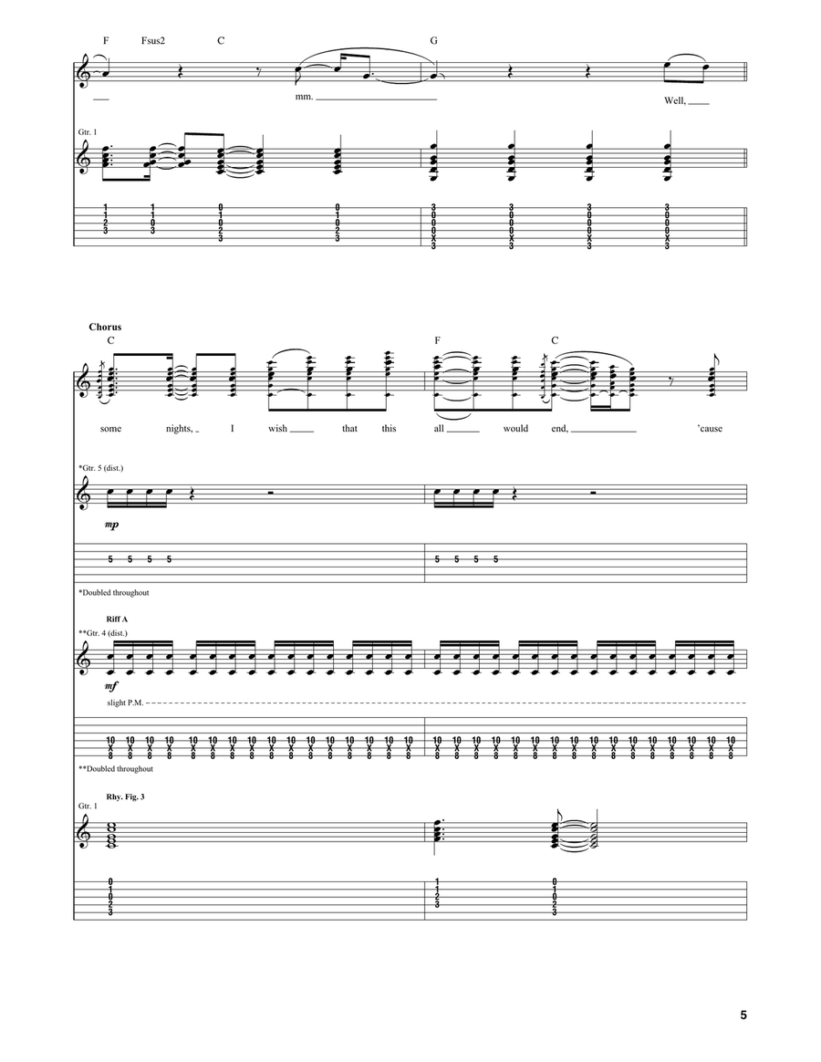 Some Nights Acoustic Guitar scores gallery preview page 5