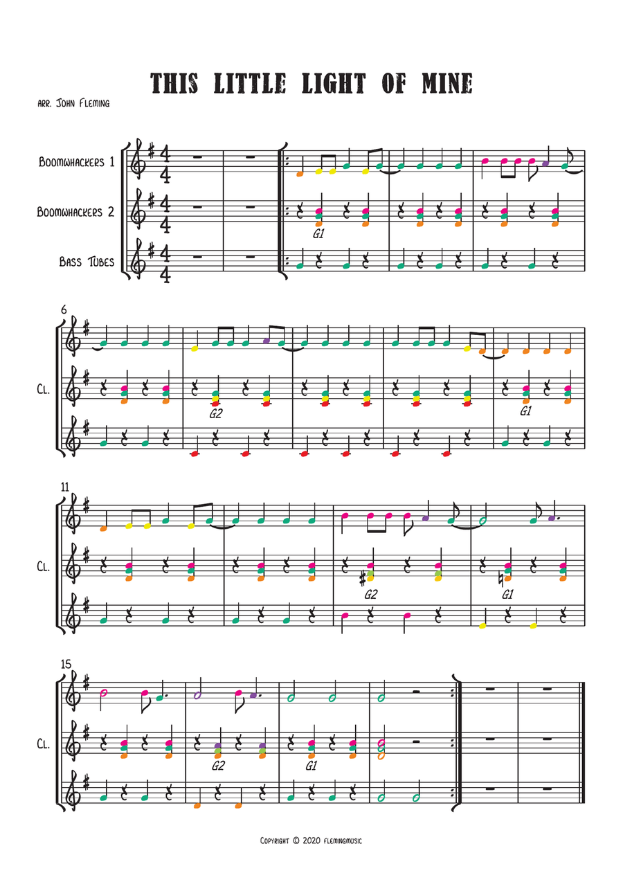 This Little Light of Mine (for Boomwhackers) Part scores gallery preview page 2