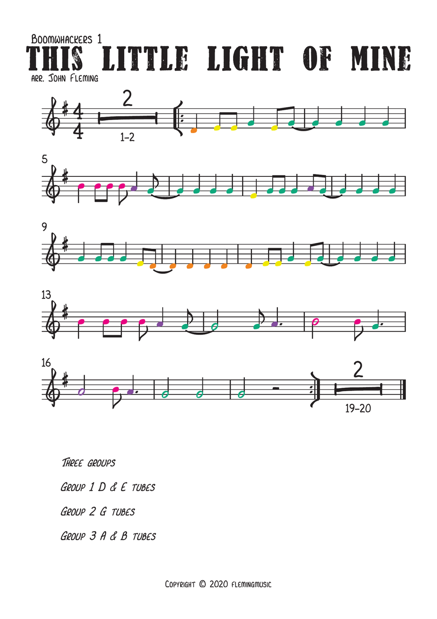 This Little Light of Mine (for Boomwhackers) Part scores gallery preview page 3