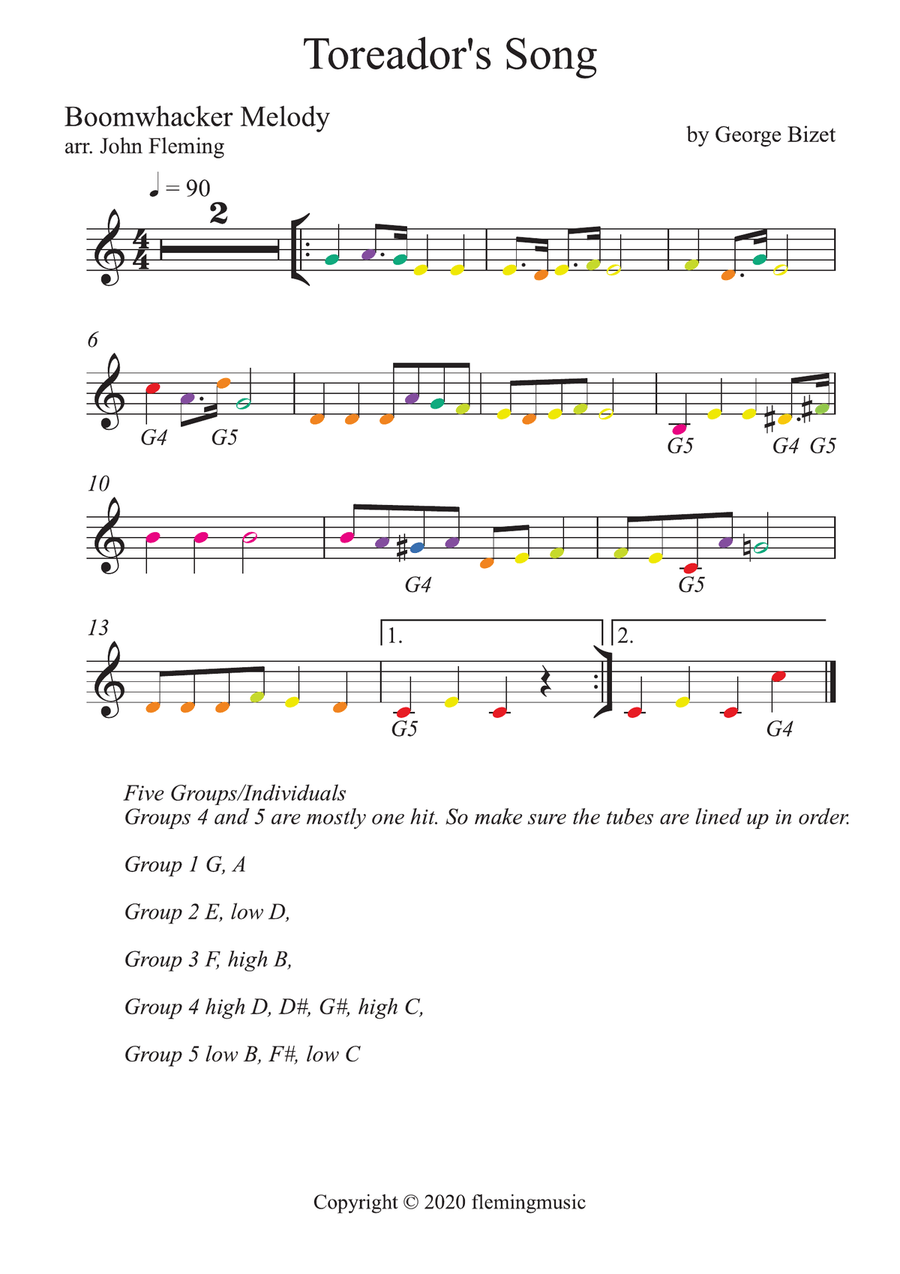 Toreador's Song (from Carmen) (for Boomwhackers) Part scores gallery preview page 3