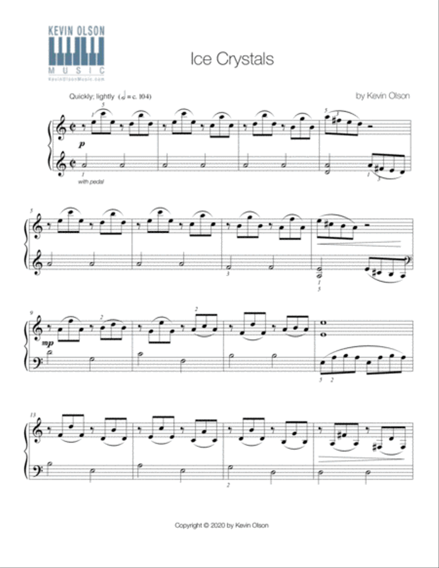 Ice Crystals Piano Solo scores gallery preview page 1