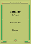 Duparc-Phidylé in F Major,for Voice and Piano