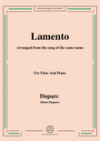 Duparc-Lamento,for Flute and Piano mini preview