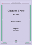 Duparc-Chanson Triste in G Major mini preview