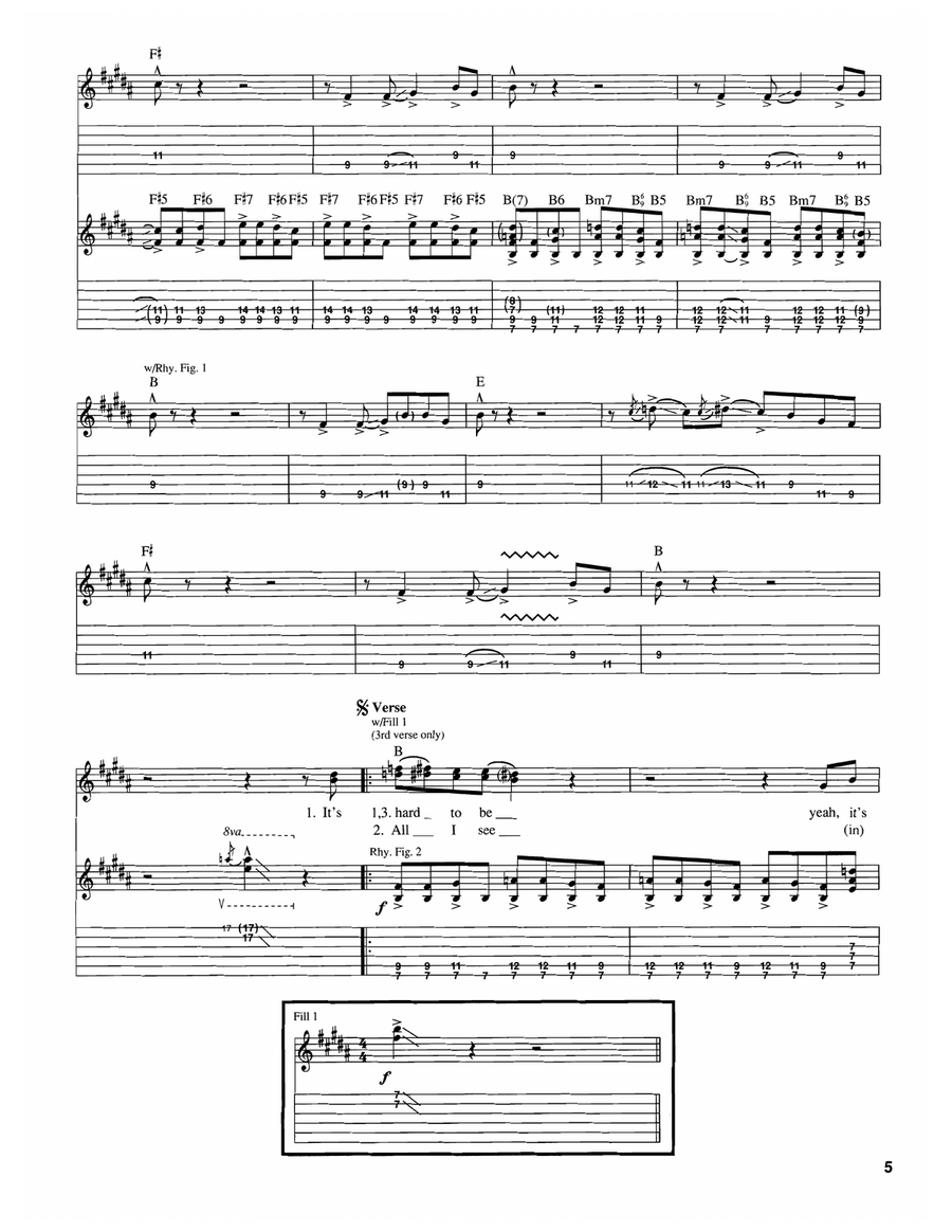 Hard To Be Electric Guitar scores gallery preview page 2
